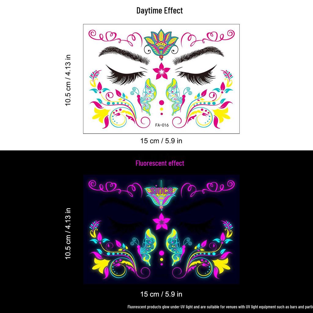 Creative Fluorescent Waterproof Full Arm and Face Tattoo Sticker
