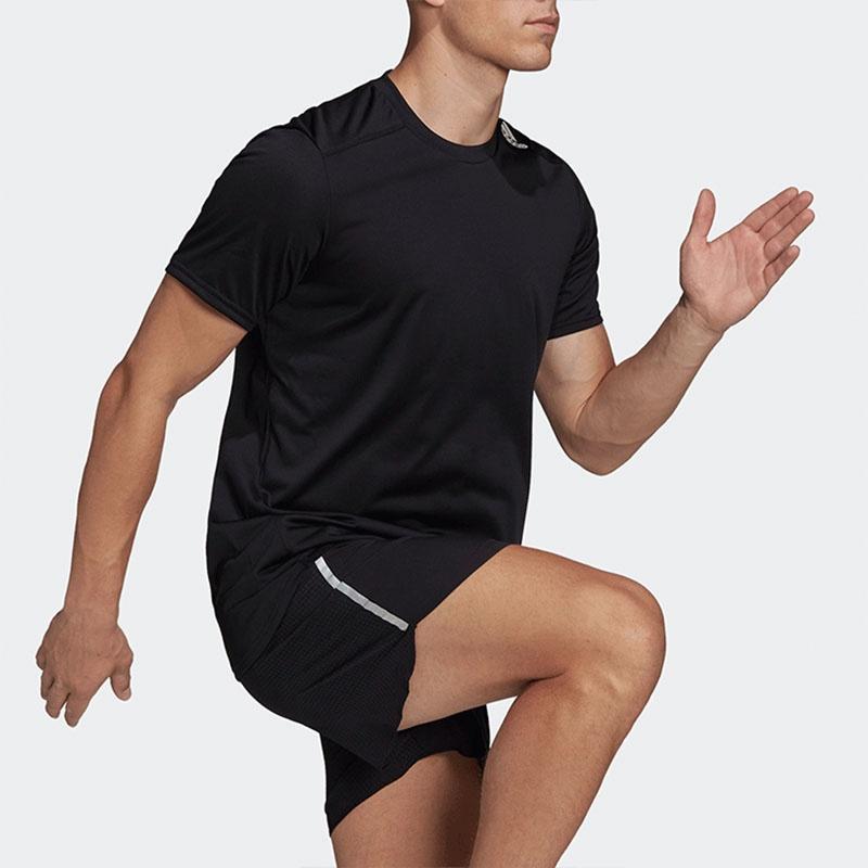 adidas Printing Logo Casual Breathable Short Sleeve Black Men's HC9836