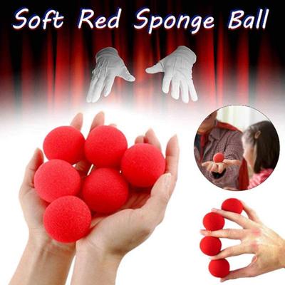 10Pcs Red Sponge Balls Small Magical Ball Soft Magic Close-Up Magic Street Classical Comedy Tricks Props Gift For Kids Party