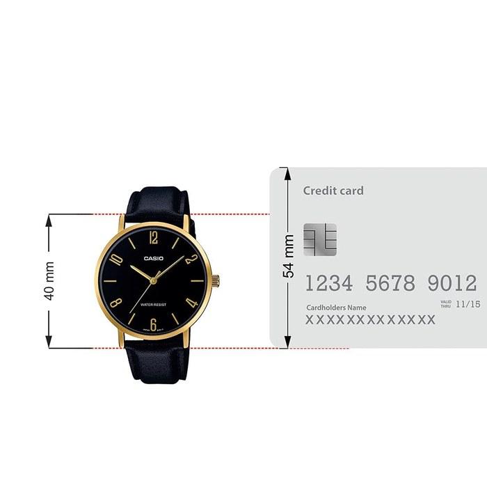 Casio Watch, Black Leather, 46x40x8.2mm, Analog, Quartz.