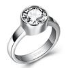AAA Cubic Zirconia Channel setting Stainless Steel Wedding Rings for women Jewelry Accessories Ring