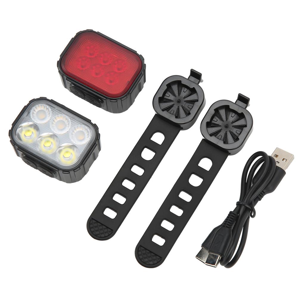 Bike Light Set High Brightness Rechargeable Front and Rear Bike Light IP65 Waterproof Headlight Taillight Combo