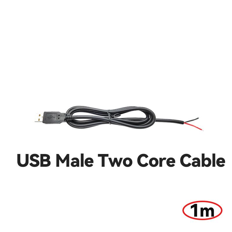 Copper USB Single Male Head Two Core Charging Cable Four Core Data Cable USB Connection Cable Tin Supply Cable Extension Cable