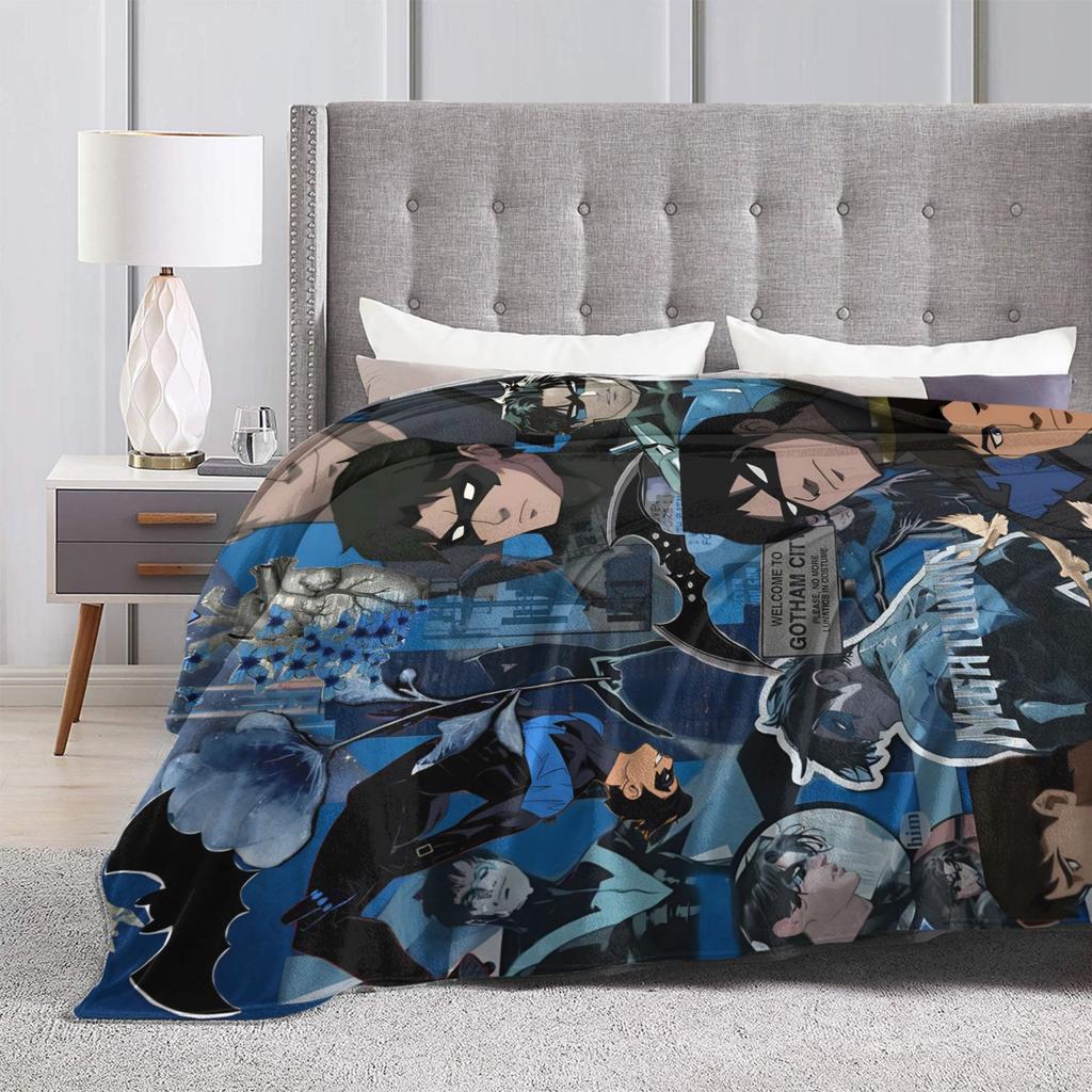 Dicks nightwing Graysons Blankets Soft Aesthetic Plush Bedding Throws For Outdoor Travel Flannel Bedspread Bed Cover