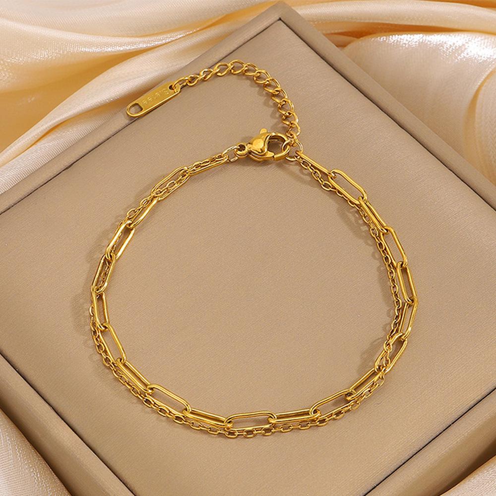 Korean Fashion Titanium Steel Diamond Inlaid Women's Luxury Bracelet