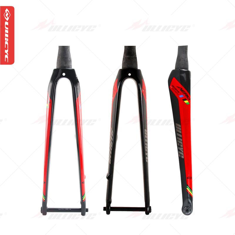 Ullicyc-Disc Brake for Road Bike, Carbon Fiber Bicycle, Round and Tapered Tube, Front Fork QC340, 12x100 Thru Axle, 700x25c