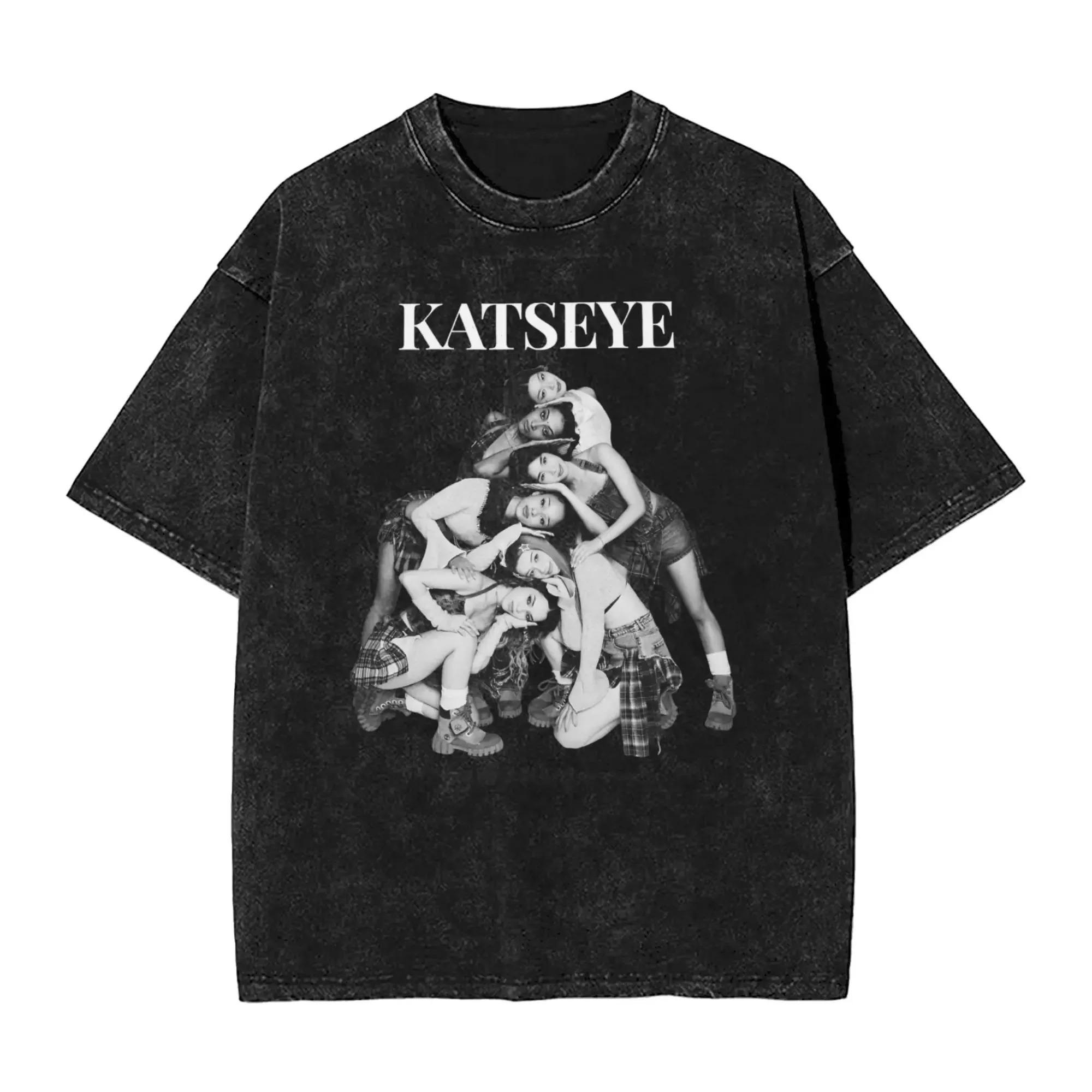 Washed Oversized Tshirt Katseye Beautiful Chaos Tracklist Mineral Tee Shirt Katseye Kpop Shirt Oversized Yk Soft Heavy Cotton S