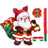 Christmas Santa Claus Piñata, 13.3'' Christmas Piñata Bundle - Santa Claus Piñata, Christmas Party Games Stick Blindfold Etc Christmas Decorations