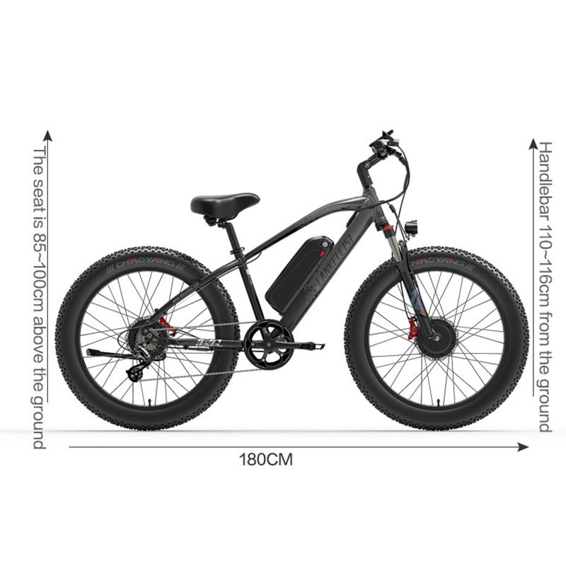 LANKELEISI MG740PLUS 2000W Dual Motor Electric Bike, 48V 20Ah Full Suspension Fat Tire Off-Road E-Bike for Adult