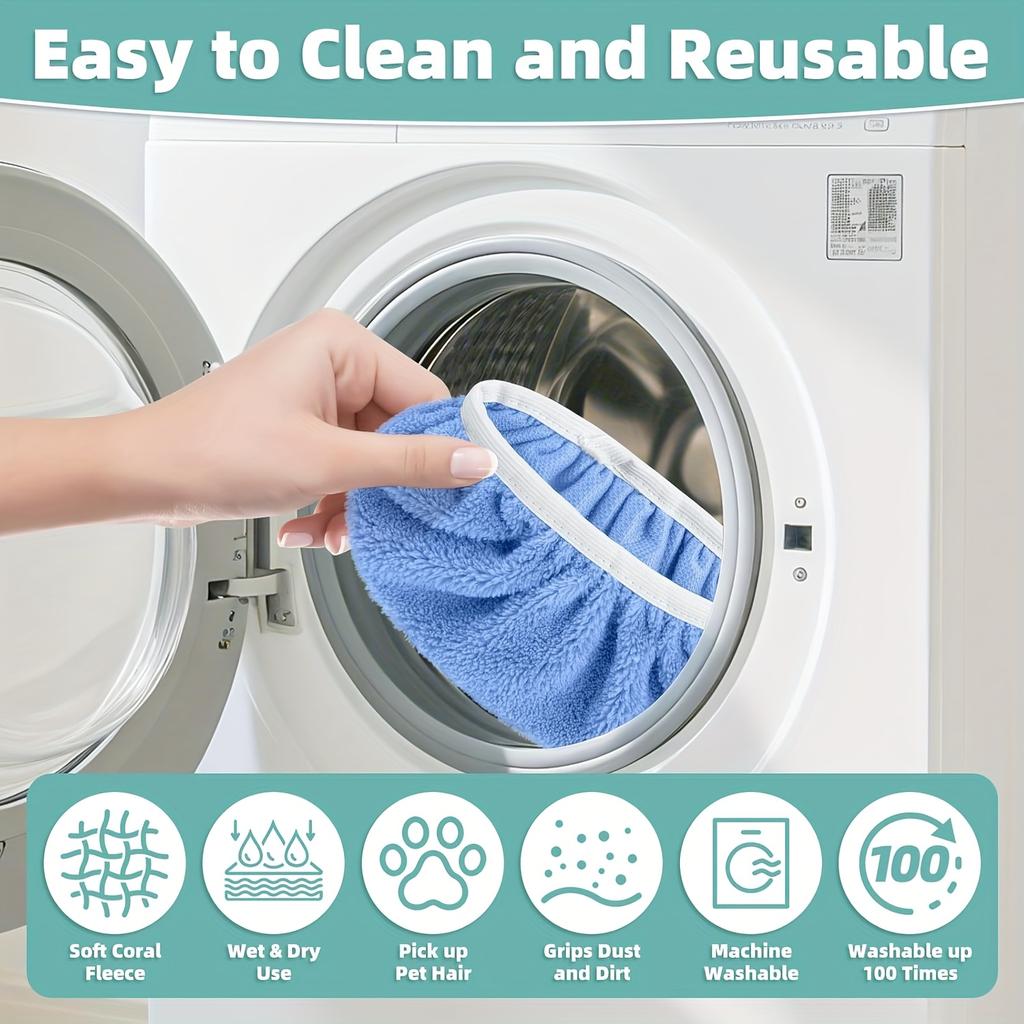 4pcs Reusable Mop Pads Ultra-Fine Fiber Dry Sweeping Cloth And Machine Washable Wet Pads for Replacement