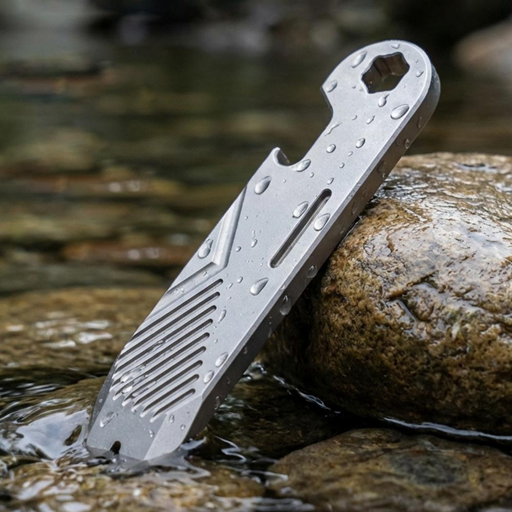 80MM Titanium Alloy Multi-function Crowbar Nail Puller Portable Wrench Camping Equipment Outdoor Bottle Opener EDC Survival Tool