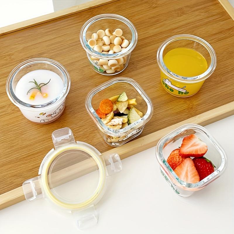 2pcs Mini Sealed High Borosilicate Glass Meal Prep Containers Set Microwave Safe, Reusable, Ideal for Fruits, Salads, Oats, Breakfast, Yogurt,Desserts