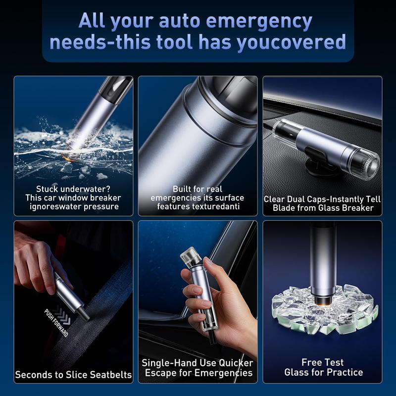 XMSJ Universal Car Safety Hammer For Breaking Windows/cutting Seat Belts Two In One Driving Escape Emergency Tool