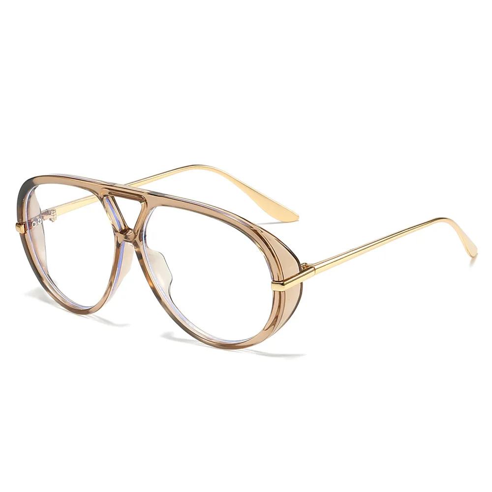 Vintage Y2k Big Frame Pilot Sunglasses Women For Men Popular Luxury Brand Designer Sun Glasses Punk Rivet Oversized Eyewear