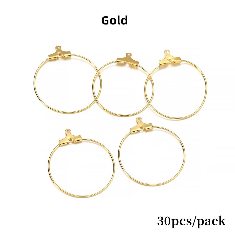 10-50pcs/lot 20 25 30 35 40 mm Hoops Earring Big Circle Hanging Earrings Findings For DIY Jewelry Making Accessories Supplies