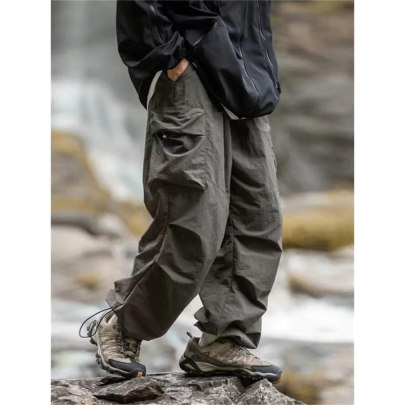 Men's Spring  Autumn Waterproof Hip Hop Mountaineering Pants Casual Harajuku Work Pants Black Cargo Outwear Pant