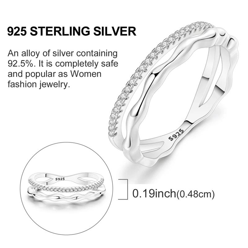 Rings Original 925 Silver Rings Simple Zircon Heart Ring for Wedding Valentine's Day Women Ring Jewelry Gift