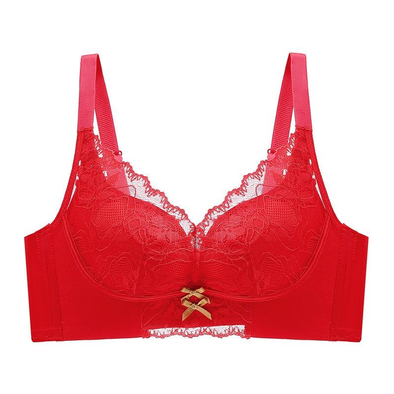 New Splicing Collision Underwear Women Gathered Bra Without Steel Ring To Collect Breasts Bra