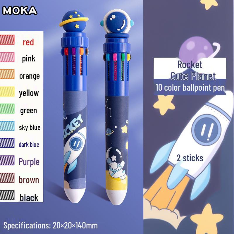 10-Color Cartoon Multi-function Ballpoint Pen for Students