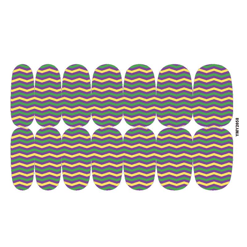 Waterproof Full Cover Party Nail Stickers - Colorful Designs (YMY2057-2072)