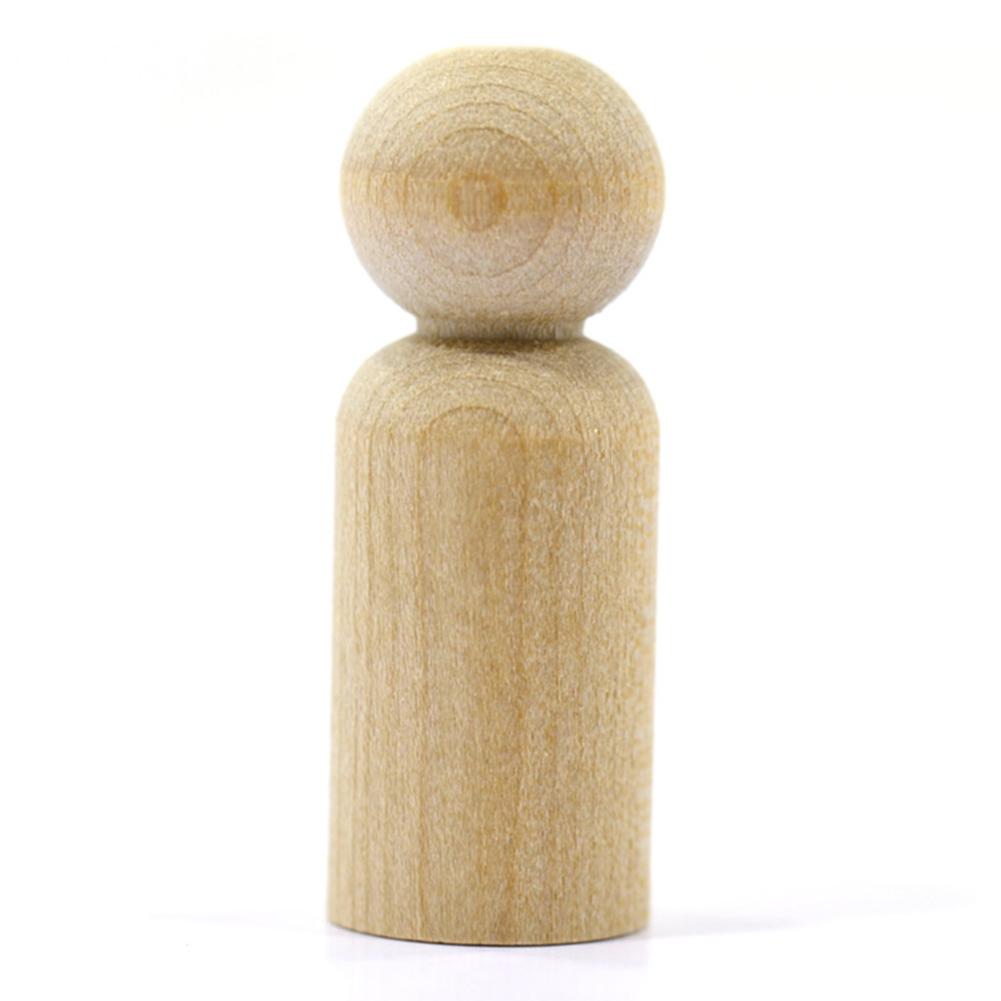 Men Shape Peg Dolls Natural Hardwood Unfinished DIY Wedding Cake Topper Home Decor Kids Toys Crafts 10PCS/Set