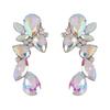 Drop-shaped Gemstone Earrings Luxury Glass Diamond Earrings Bridal Wedding Jewelry