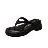 Comemore Summer Clip Toe Platform Wedges Women Slippers Thick Heel Flip Flops Solid Casual Sandals Slipper for Women