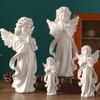 Estatua de Ángel de la Guarda Resina Figura de Ángel Pequeño Recuerdo Curación Simpatía Regalo para Estante Hogar Sala de Estar Escritorio Oficina Decoración