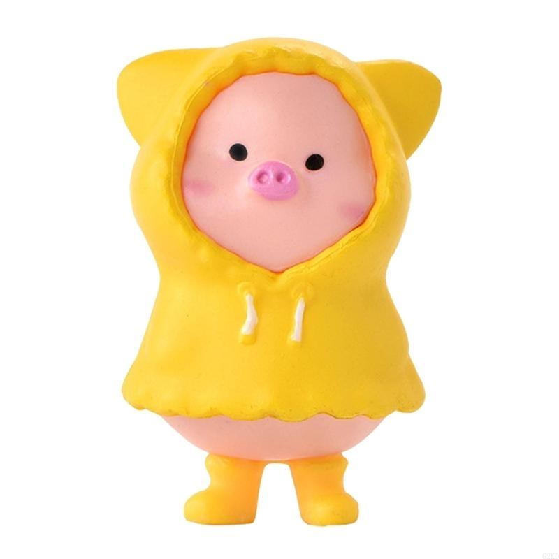 62KD Playful Pig Figurine Decoration Resin Piggy Statue Collection Miniatures Decor