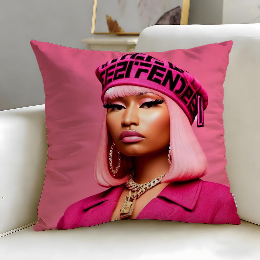 popular rapper Nicki Minaj Cushion Cover Soft  EasyWash Pillow Case  Versatile for Couch Bed Travel and Office