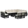 Garden Sofa Set 12 Pieces Black and Cream White Poly Rattan