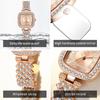 Voll Diamant Quarz Uhr für Damen Mode Quadratisches Zifferblatt mit römischen Ziffern Luxuriös Elegante Damen Kleider Armbanduhr