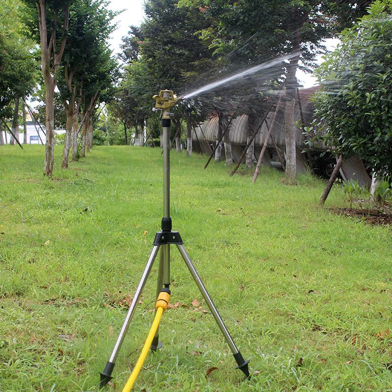 Zinc Alloy 360° Rotating Sprinkler with Tripod Stand for Lawn Irrigation