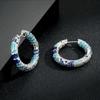 New Ethnic Style Blue Enamel Earrings Fashion High-end Temperament Earrings Retro Light Luxury Fashion Atmospheric Earrings