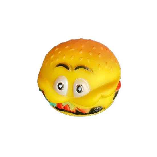 Dog Squeaky Toy Vinyl Chew Toys with Built-in Sound Realistic Burger, French Fries, B