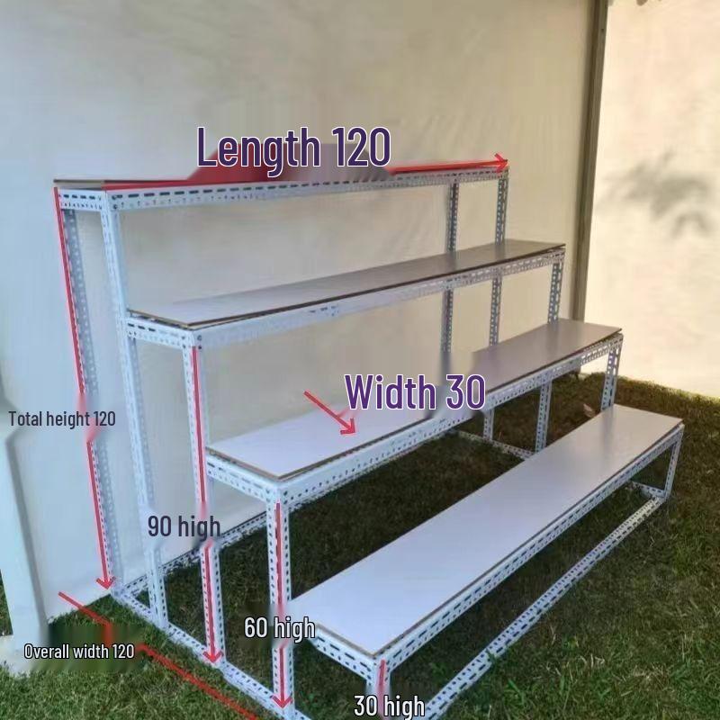 Three-Tier Trapezoidal Display Rack for Supermarket or Flower Stall