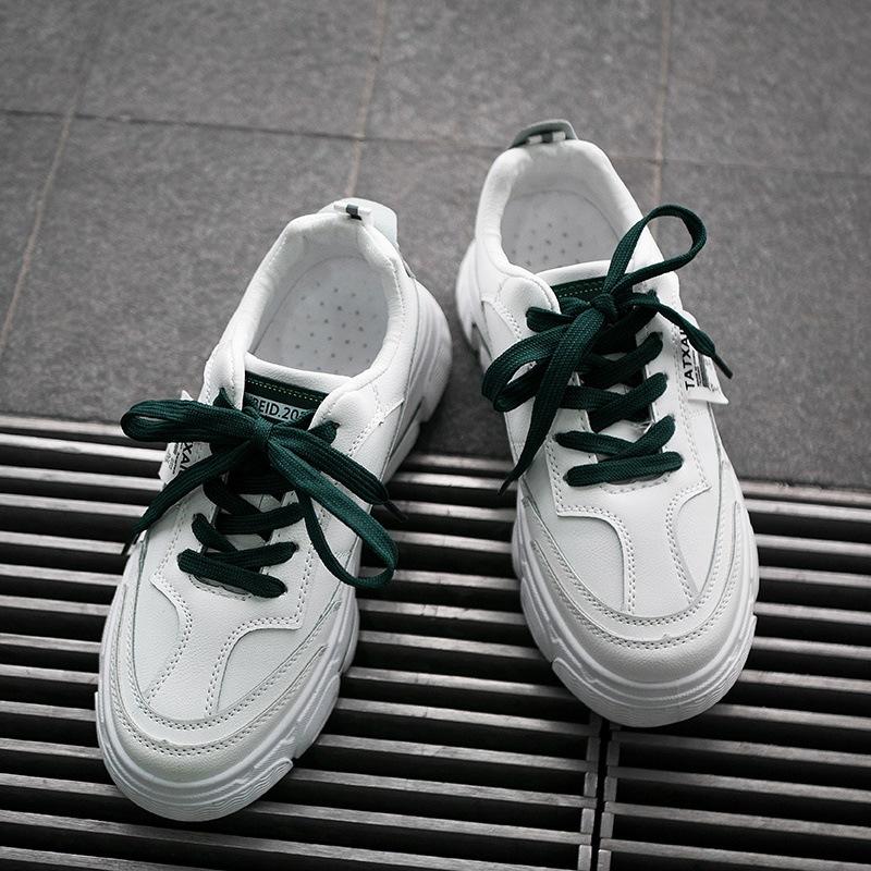 

Platform white shoes female student Korean version 2021 spring new sports heightening board shoes trendy casual dad shoes comfortable 40