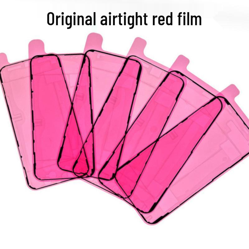Three-Layer Red Waterproof Adhesive with Light Blue Dustproof Frame for iPhone
