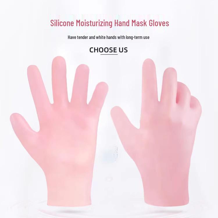 Силиконовые увлажняющие перчатки-маска для рук - Противотрещинные, отшелушивающие косметические рукава для мягких, увлажненных рук Pink