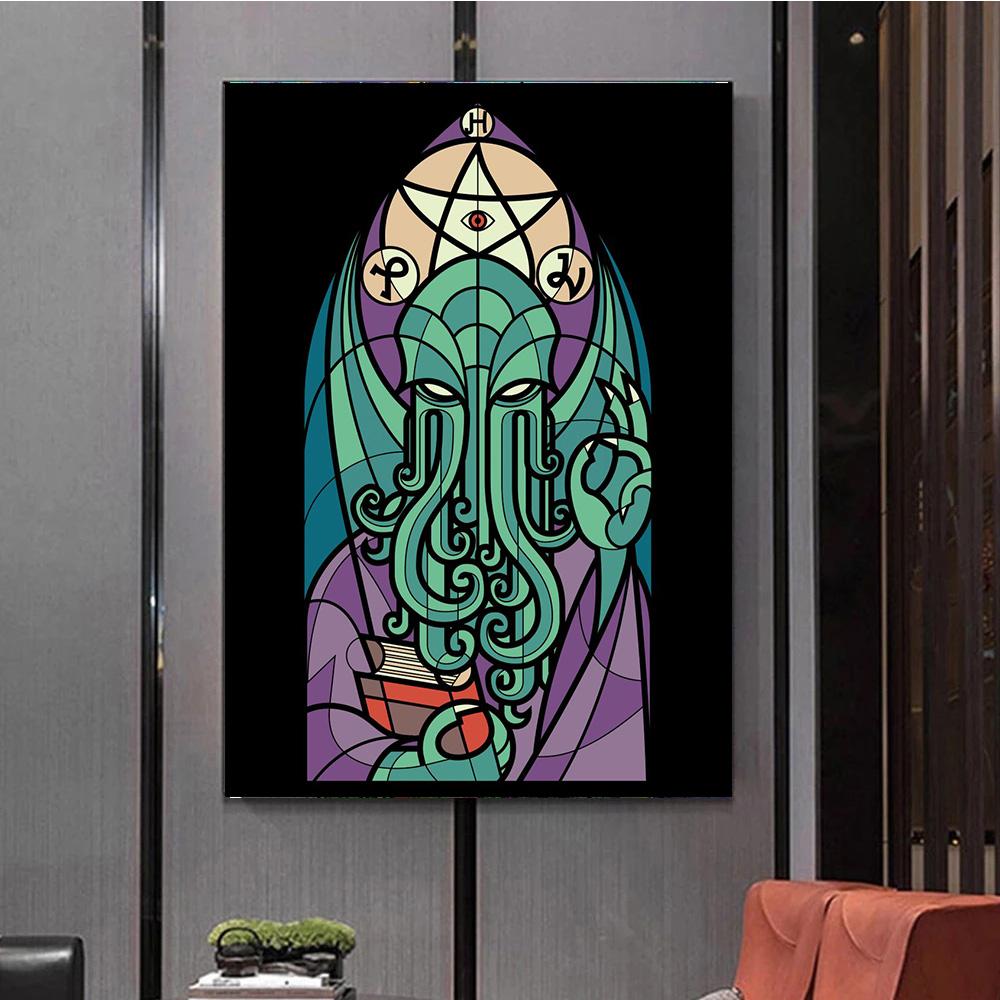 Abstract Cthulhu Mythology Diablo Prints Poster Canvas Painting Modern Wall Art Pictures for Living Room Bedroom Home Decoration