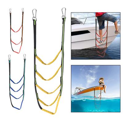 Boat Accessories 3/4/5 Step Boat Rope Ladder Portable Boarding Soft Ladder Boat Folding Ladder Yacht Boat Side Hanging Ladder Launching Ladder