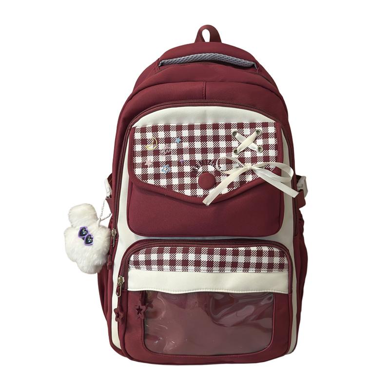 

Women s Backpack Large Capacity Student Schoolbag червоний
