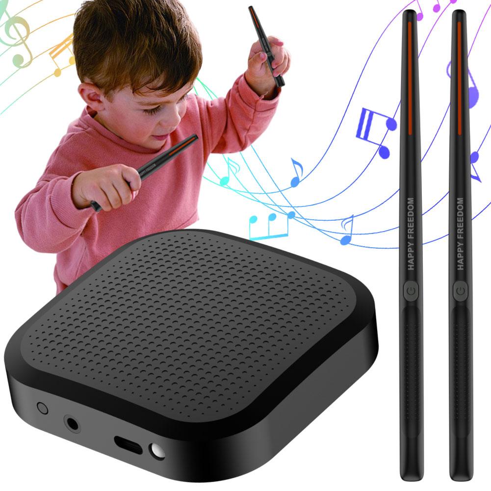 Electric Air Drumsticks Professional Air Drum with Drumsticks Electronic Virtual Air Drum Drumsticks Pedals Gift for Adults Kids