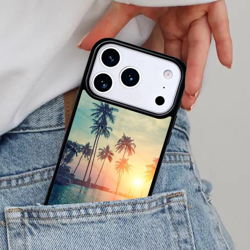 Tropical Summer palm trees Phone Case for iPhone 17ProMax 12 13 14 15 16e 17 Pro Max Plus Air Cover