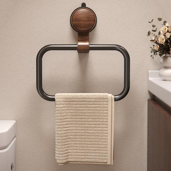 Hanging Towel Rack Suction Cup Design Strong Load-bearing Simple Installation Bathroom Wall Mount Hand Towel Holder