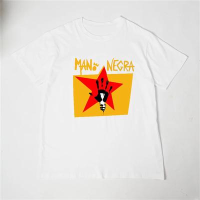 New Cotton Short Sleeve Mano Negra Manu Chao Rock Band Men's Black T-Shirt High Quality Top Tee T Shirt Male Vintage Tee-shirt