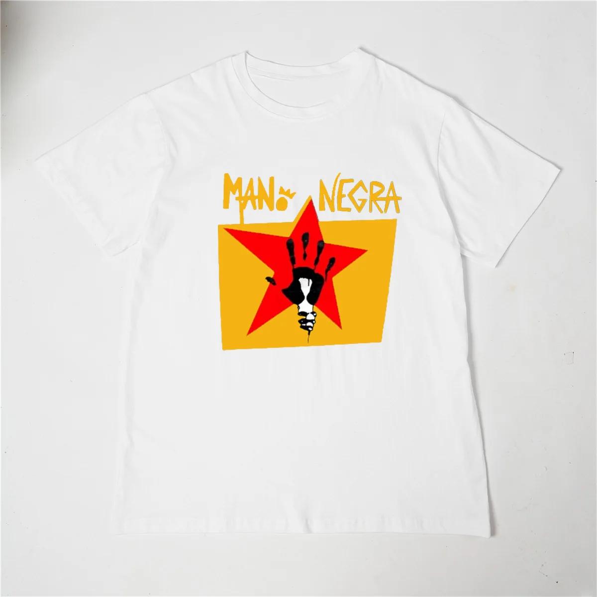 

Новая хлопковая футболка с коротким рукавом Mano Negra Manu Chao Рок-группа Мужская черная футболка Высокое качество Топ Футболка Футболка мужская винтажная футболка S