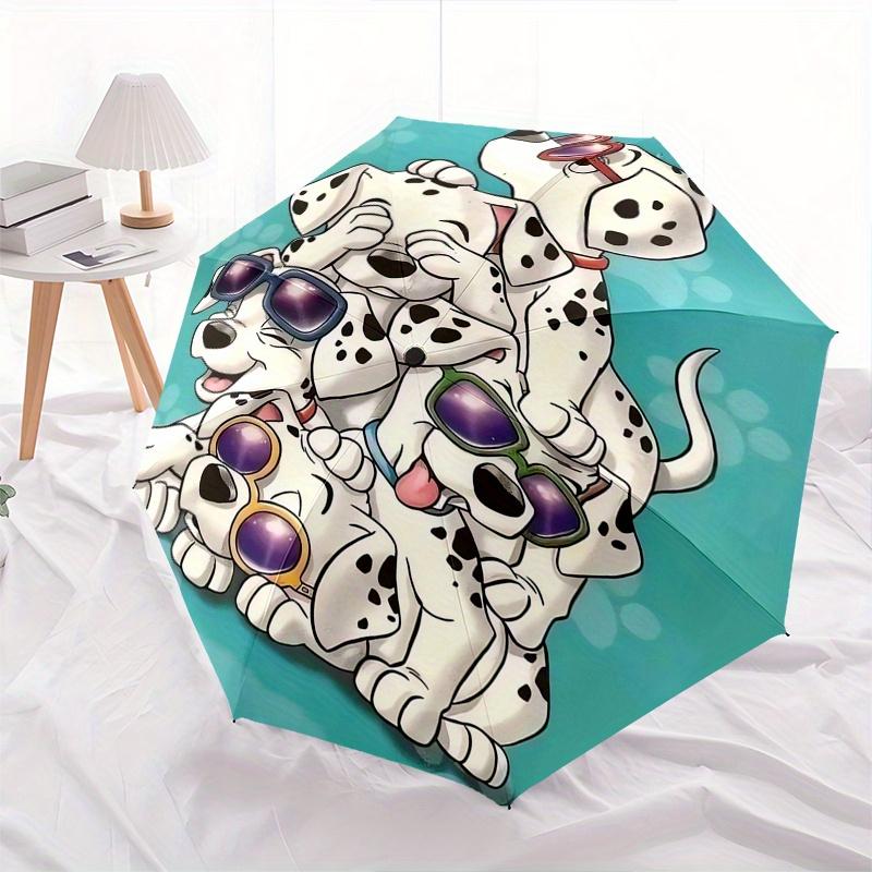 Disney Dalmatian puppies,sunglasses Automatic Opening and Closing Umbrella Suitable for all occasion and business umbrella, unisex portabl