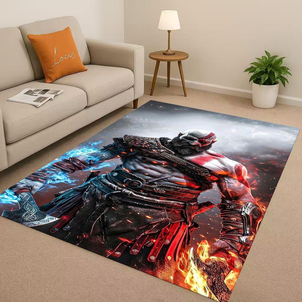Hra God of War Kratos Kreslený Hráč Obývací pokoj Protiskluzový koberec Měkký koberec do ložnice Herní místnosti Pohovky, Snadno čistitelný Domácí rohožka