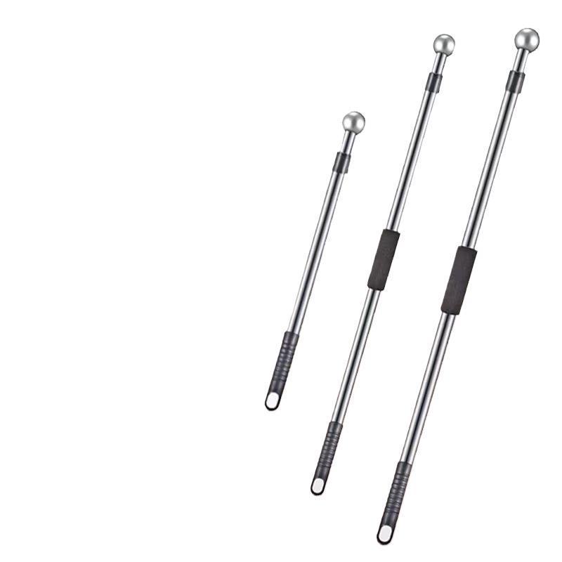 Hand-Crank Stainless Steel Telescopic Flagpole - Thickened, Outdoor, Handheld for Sports and Tour Guide Use